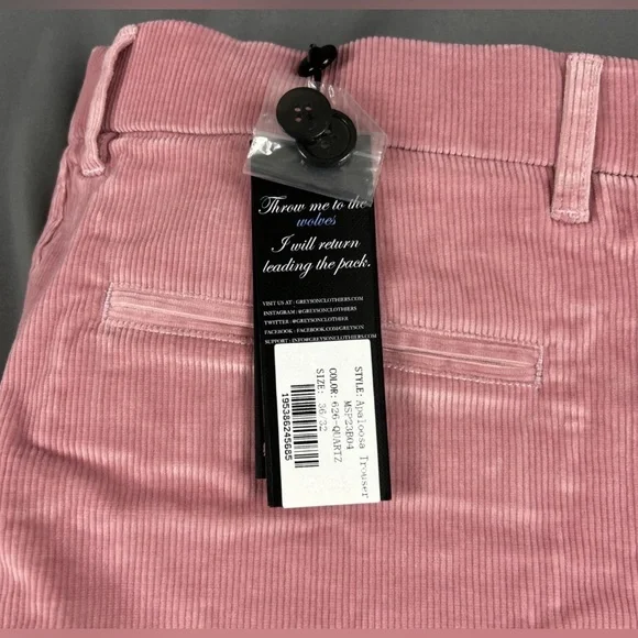 Greyson Golf Pants Appaloosa Corduroy 36 x 32 Quartz Pink